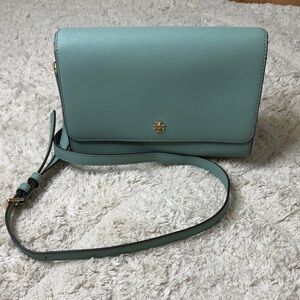 Tory Burch Jitney Green Emerson Combo Crossbody Bag